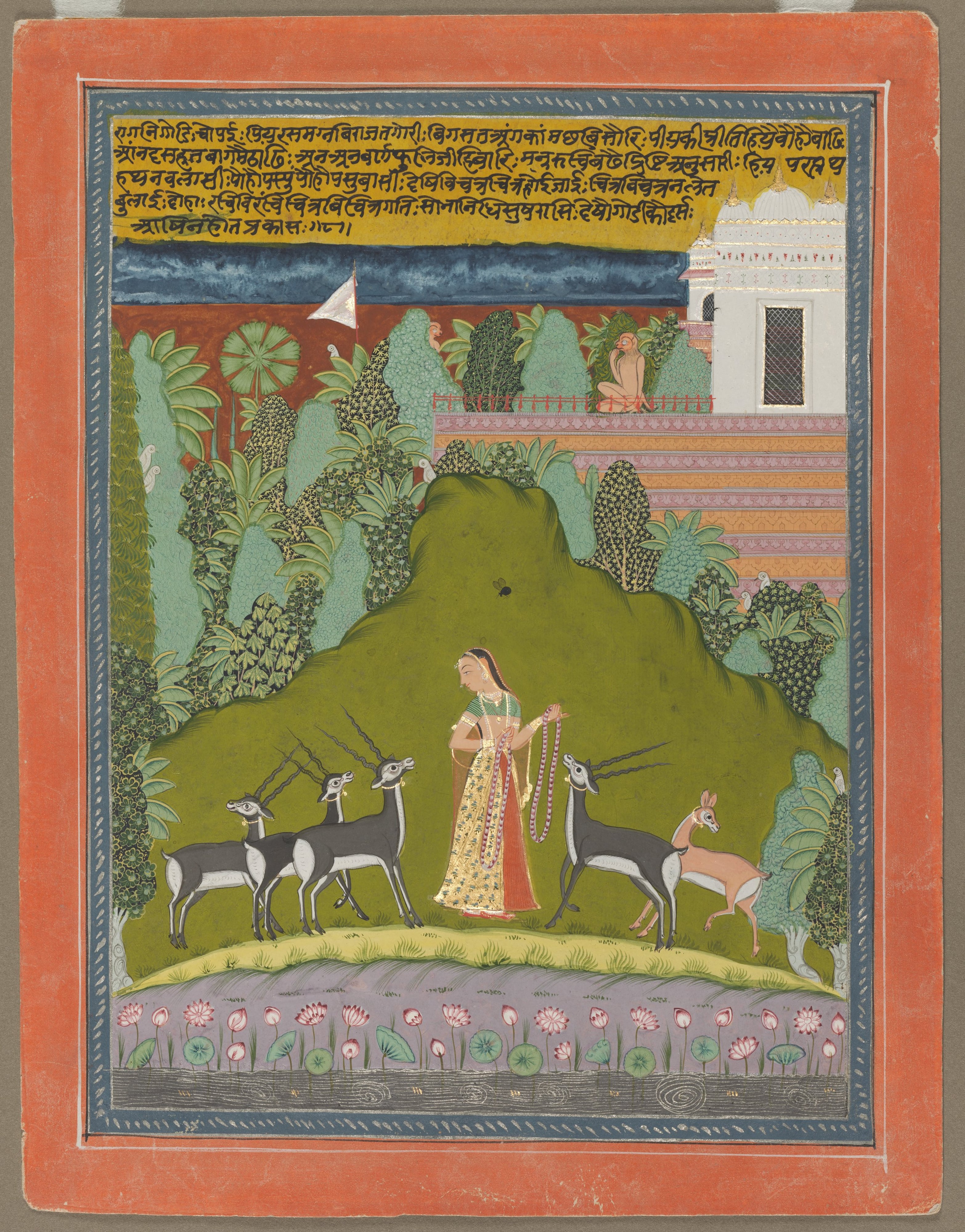 Monsoon over Nahargarh by Meera Joshi, Gouache and natural pigment, 2024